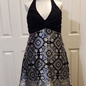 Dress with Halter style top and handkerchief hem